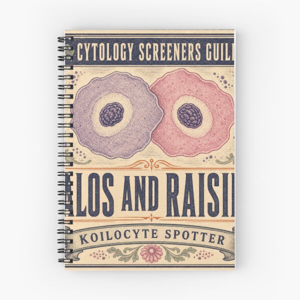 Item preview, Halos And Raisins Pap Smear Koilocyte Cytology Label designed and sold by BoosterShop.