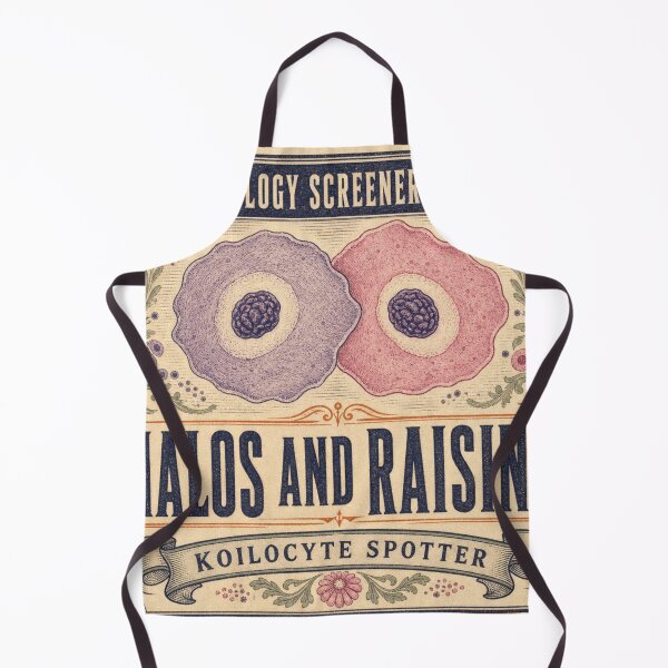 Item preview, Halos And Raisins Pap Smear Koilocyte Cytology Label designed and sold by BoosterShop.
