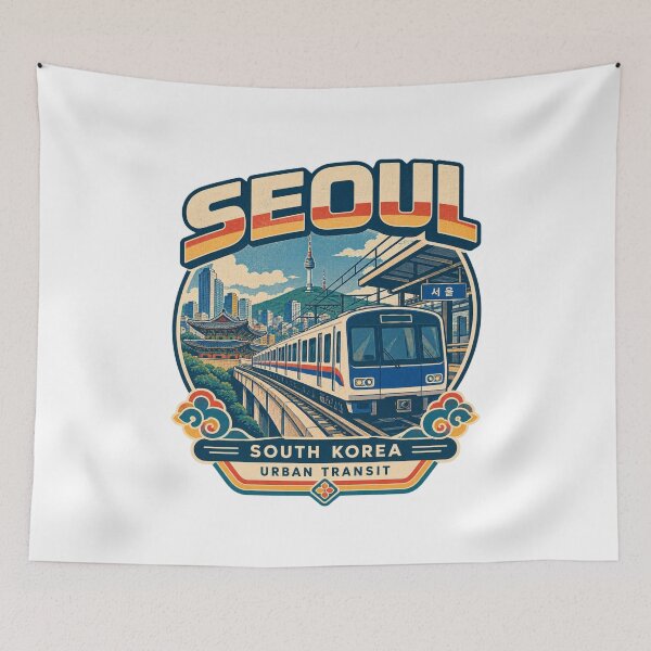 Item preview, Seoul Subway Retro Transit – Vintage South Korea Travel Design designed and sold by Globalcitytees.