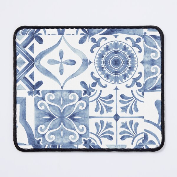 Item preview, Portuguese Blue Tiles Watercolour Pattern  designed and sold by Gosticky004.