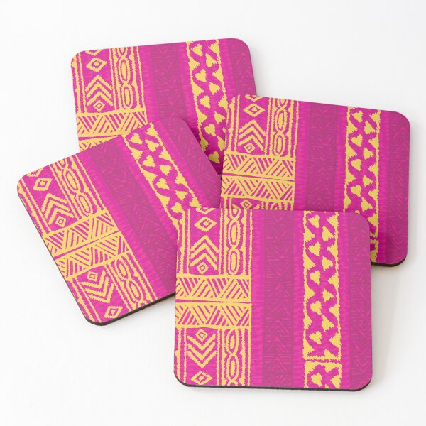 Artikelvorschau, Kapa-Stoff inspiriertes IKAT-Muster, rustikal, kräftig, farbenfroh, Boho, handgezeichnet, geometrisches Muster entworfen und verkauft von Goddessart.