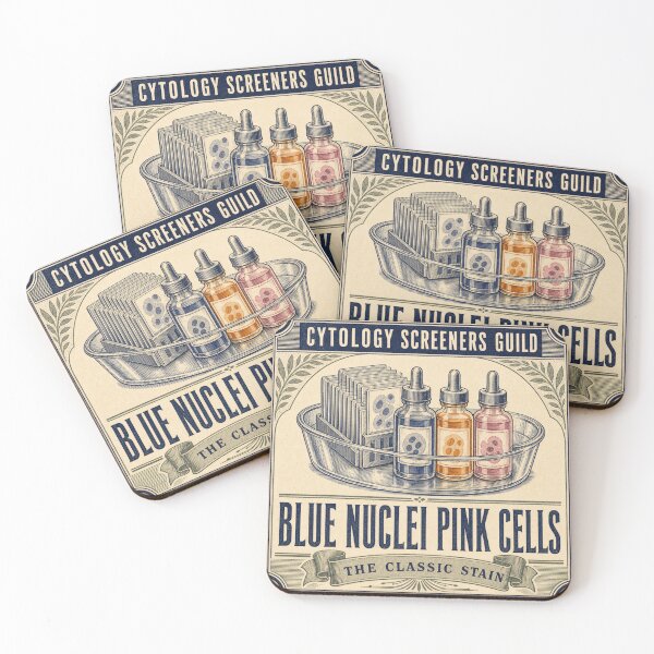 Item preview, Blue Nuclei Pink Cells Pap Stain Cytology Label designed and sold by BoosterShop.