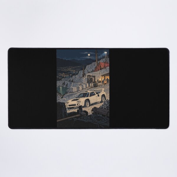Item preview, Woodblock Rally Car in Stone Quarry at Night designed and sold by WAVE-JP.