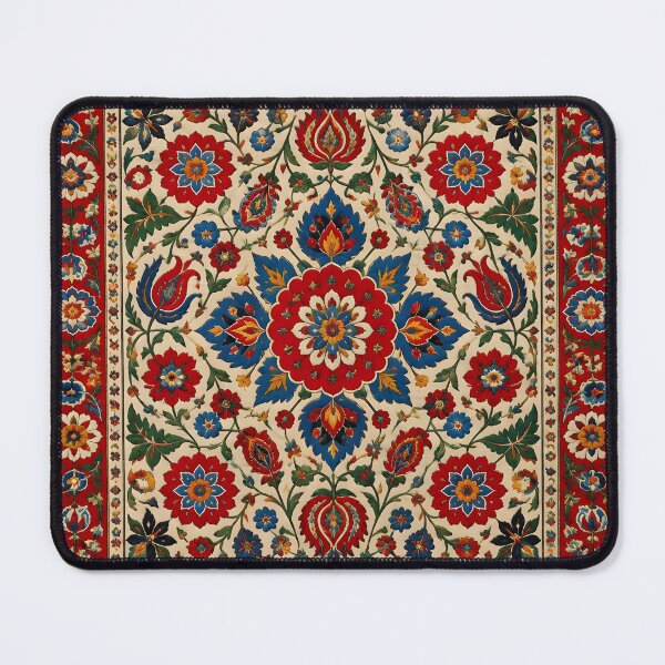 Item preview, Uzbek Suzani Floral Carpet Pattern - Red & Blue Boho Tapestry designed and sold by GrinGalore.