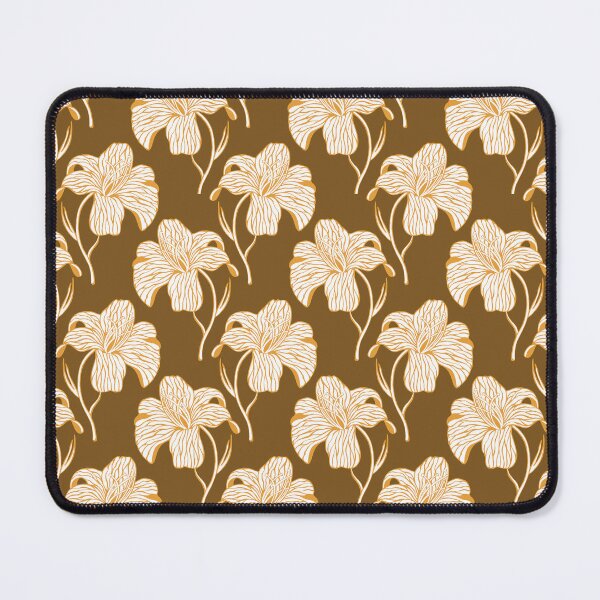 Item preview, Warm Brown Cream Floral Line Art Seamless Pattern designed and sold by ​Jyoti Digital Artist.
