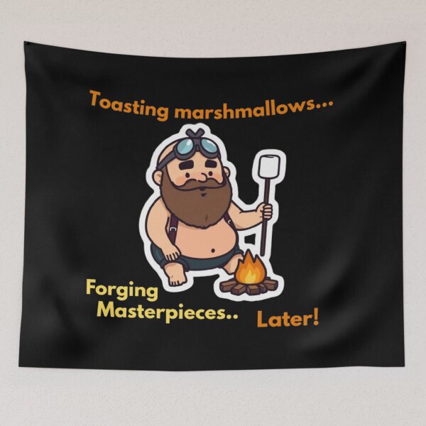 Item preview, Funny Hephaestus Blacksmith God Procrastination Cartoon designed and sold by LazyDayzCo.