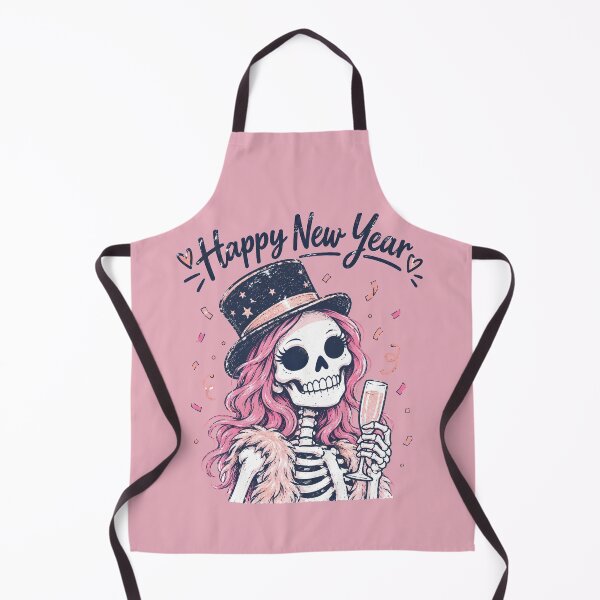 Item preview, Happy New Year Pink Skeleton Girl designed and sold by CreepyCornerArt.