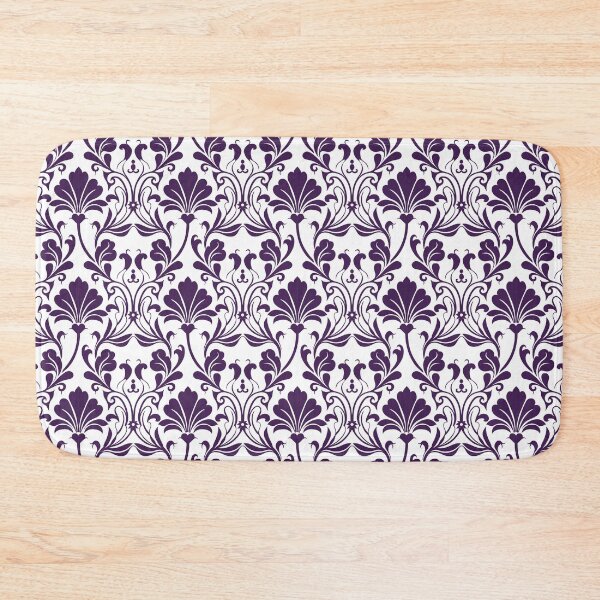 Item preview, Purple White Damask Floral Seamless Pattern designed and sold by ​Jyoti Digital Artist.
