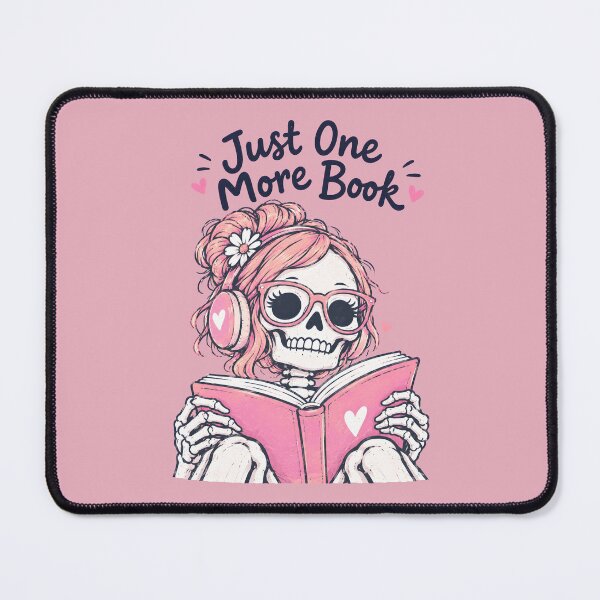 Item preview, Just One More Book Reading Skeleton Girl  designed and sold by CreepyCornerArt.