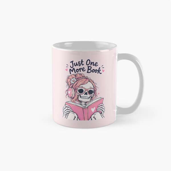 Item preview, Just One More Book Reading Skeleton Girl  designed and sold by CreepyCornerArt.