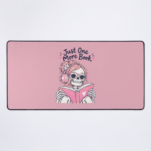 Item preview, Just One More Book Reading Skeleton Girl designed and sold by CreepyCornerArt.