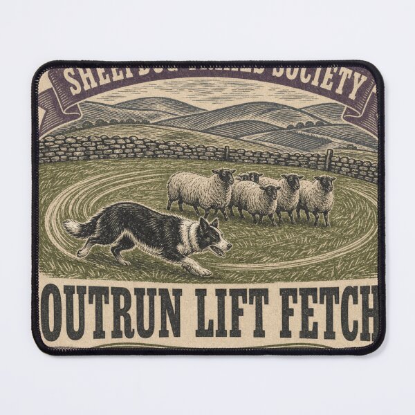 Item preview, Outrun Lift Fetch Sheepdog Trials Border Collie Print designed and sold by BoosterShop.