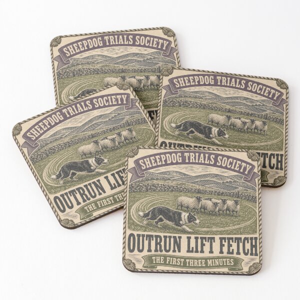 Item preview, Outrun Lift Fetch Sheepdog Trials Border Collie Print designed and sold by BoosterShop.