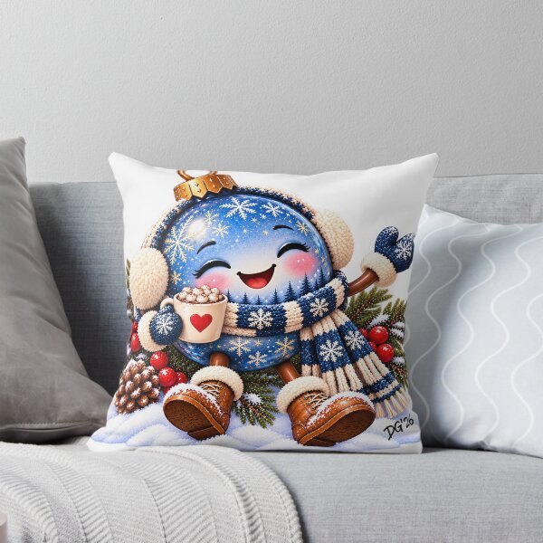 Item preview, Blue Christmas Bauble with Hot Chocolate designed and sold by DoreenGehrkeArt.