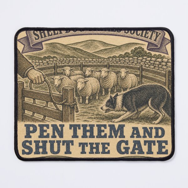 Item preview, Pen Them And Shut The Gate Sheepdog Handler Badge designed and sold by BoosterShop.