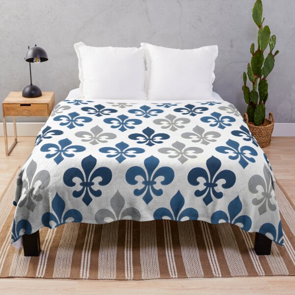 Item preview, Light Blue and Silver Fleur de Lis Pattern designed and sold by Sybille-Yates.