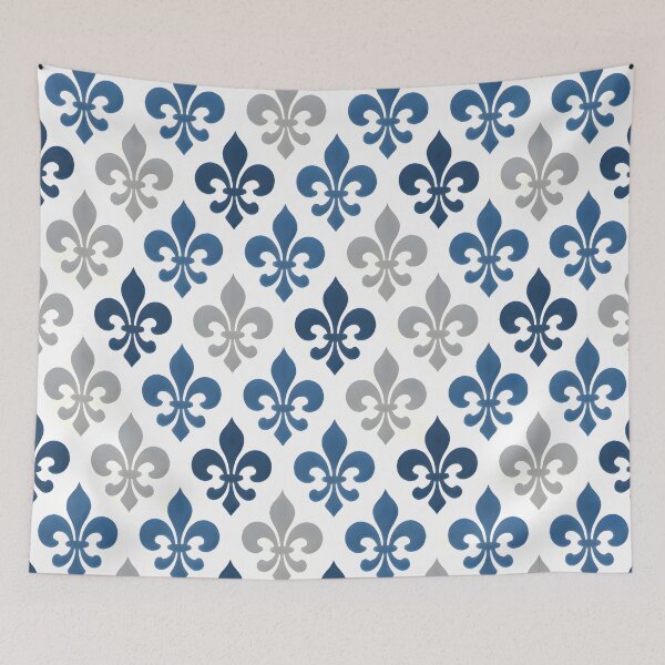 Item preview, Light Blue and Silver Fleur de Lis Pattern designed and sold by Sybille-Yates.