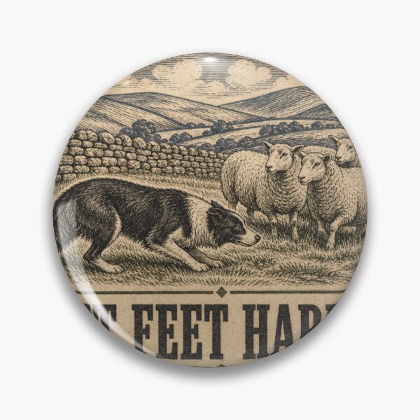 Item preview, Soft Feet Hard Eye Working Border Collie Emblem designed and sold by BoosterShop.