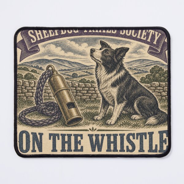 Item preview, On The Whistle Sheepdog Whistle Border Collie Card designed and sold by BoosterShop.