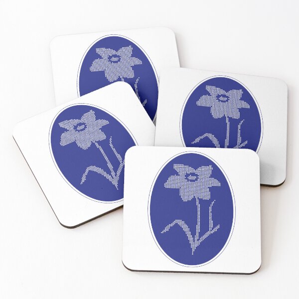 Item preview, Vintage Blue Botanical Floral Motif in Oval Frame - 07 designed and sold by ivyysophia.