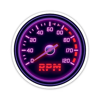 Artwork thumbnail, Retro Synthwave Tachometer RPM Redline Racing Sticker by Gulele7