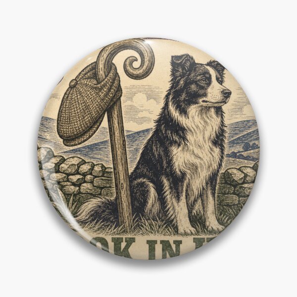 Item preview, Crook In Hand Shepherd Crook Sheepdog Trial Badge designed and sold by BoosterShop.