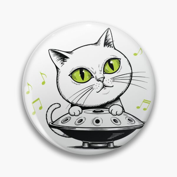 Item preview, Cute Cat Playing Handpan Music designed and sold by Litely.