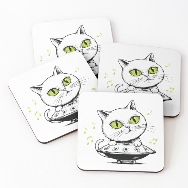 Item preview, Cute Cat Playing Handpan Music designed and sold by Litely.