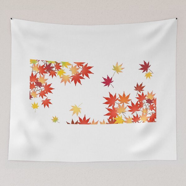 Item preview, Vibrant Japanese Momiji Autumn – Colorful Maple Leaves Border on White designed and sold by Jun-spirit-Arts.