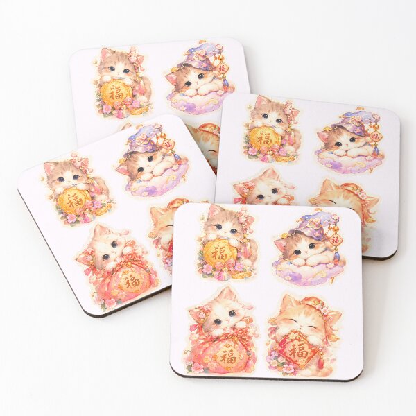 Item preview, Fortune Kitty 福 – Pastel Lucky Cat Collection designed and sold by sara747.
