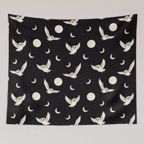 Item preview, Flying Midnight Owls Beneath the Moons designed and sold by UnhingedBird.
