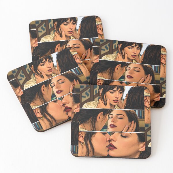 Item preview, Anne Hathaway and Dakota Johnson kissing in Verity - fan art designed and sold by PopCultureAndStuff.
