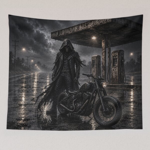 Item preview, Phantom Biker at Abandoned Gas Station designed and sold by photoparadise22.