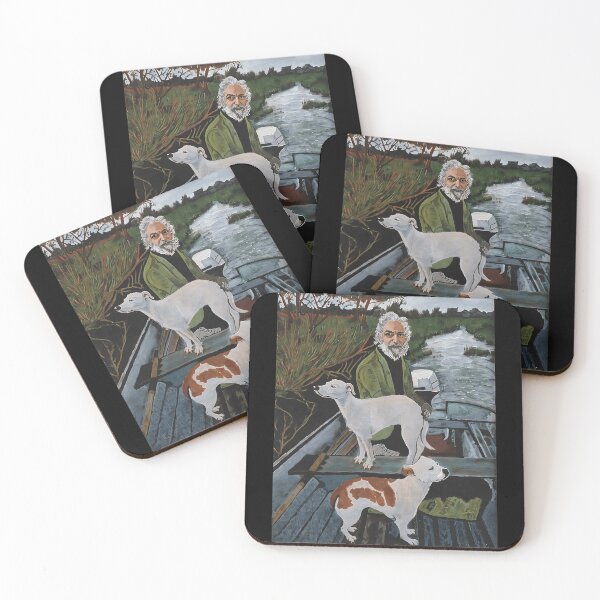 Item preview, Old Man with Dogs Painting Nature Scene designed and sold by Fibi-studio.