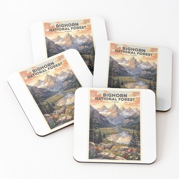 Item preview, Bighorn National Forest Wyoming Vintage Watercolor Travel designed and sold by Teelogic.