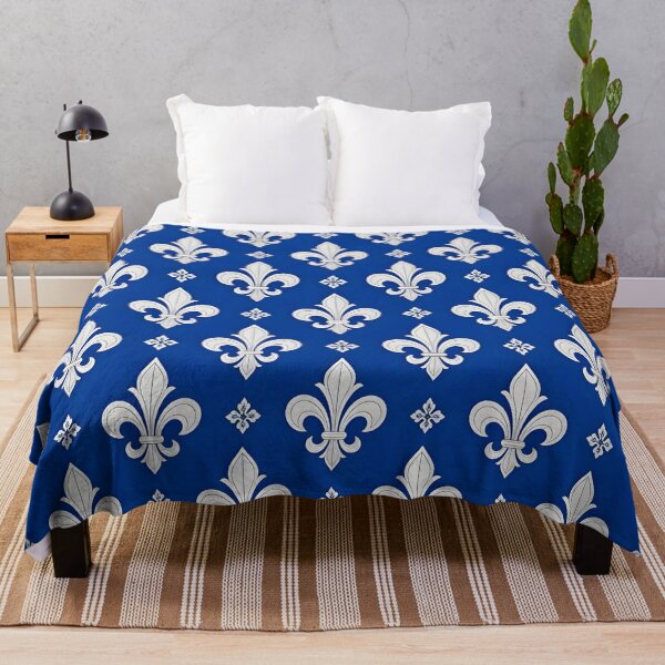 Item preview, Royal Blue and Silver Fleur de Lis Pattern designed and sold by Sybille-Yates.