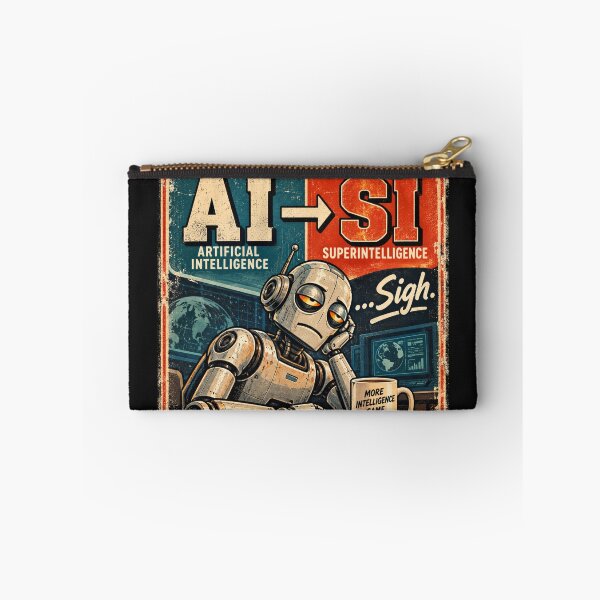 Item preview, AISI More Intelligence Same Problems – Funny AI Robot Vintage Poster designed and sold by Pop, Culture and Stuff.