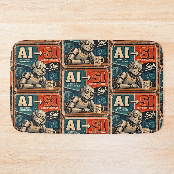 Item preview, AISI More Intelligence Same Problems – Funny AI Robot Vintage Poster designed and sold by Pop, Culture and Stuff.