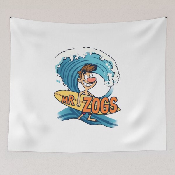 Item preview, Mr Zogs Funny Cartoon Surfer Dude Riding Wave | Retro Surfing Humor designed and sold by MystiColo.