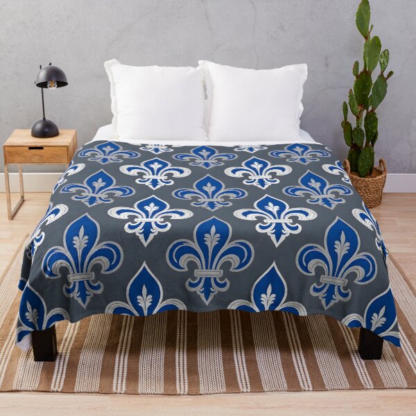 Item preview, Royal Blue and Silver Fleur de Lis Pattern designed and sold by Sybille-Yates.