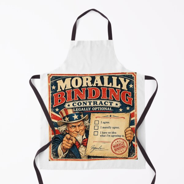 Item preview, Morally Binding Contract – Legally Optional Funny Political Satire designed and sold by Pop, Culture and Stuff.