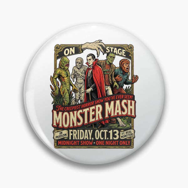 Item preview, Retro Halloween Horror Show Monster Mash Concert Vintage Art designed and sold by EdenChampl.