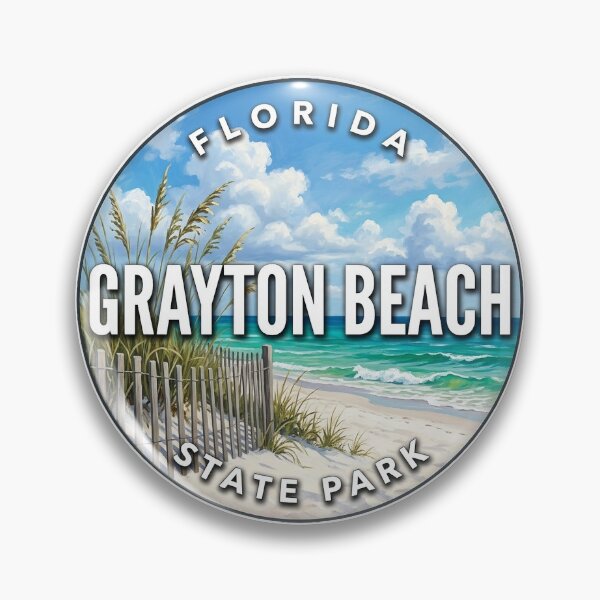 Item preview, Grayton Beach State Park Florida Emerald Summer Round Badge Sticker designed and sold by DetourDgn.