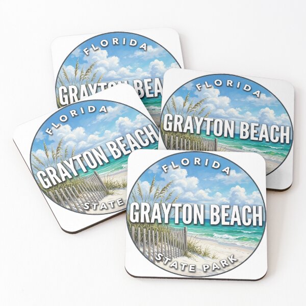 Item preview, Grayton Beach State Park Florida Emerald Summer Round Badge Sticker designed and sold by DetourDgn.