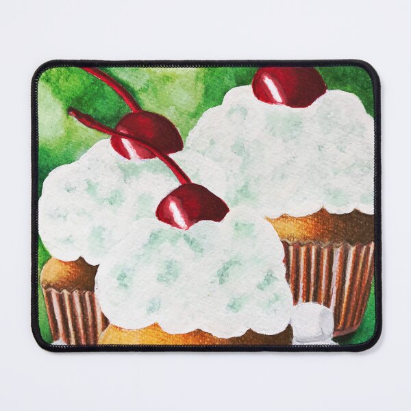 Item preview, 3 Cupcakes topped with cream and cherries designed and sold by A Sweet Fragrance Art.