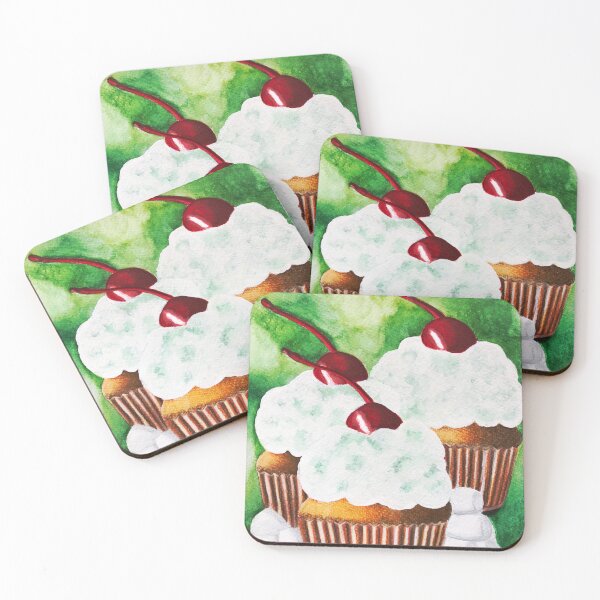 Item preview, 3 Cupcakes topped with cream and cherries designed and sold by A Sweet  Fragrance Art.