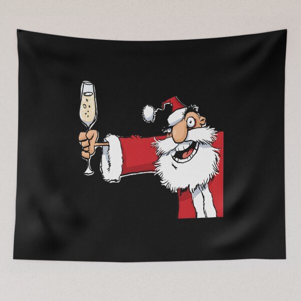 Item preview, Merry Santa Toasting Celebration Cartoon designed and sold by CoastalCraftArt.