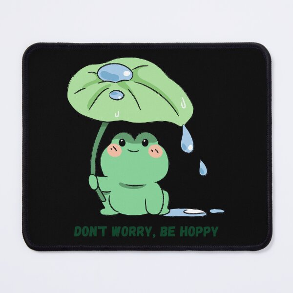 Item preview, Don't Worry Be Hoppy - Cute Cottagecore Frog with Leaf Umbrella designed and sold by Frafri92.