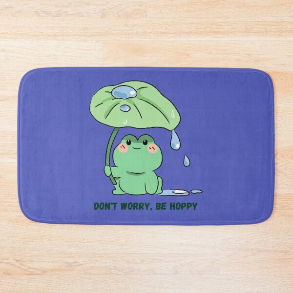 Item preview, Don't Worry Be Hoppy - Cute Cottagecore Frog with Leaf Umbrella designed and sold by Frafri92.