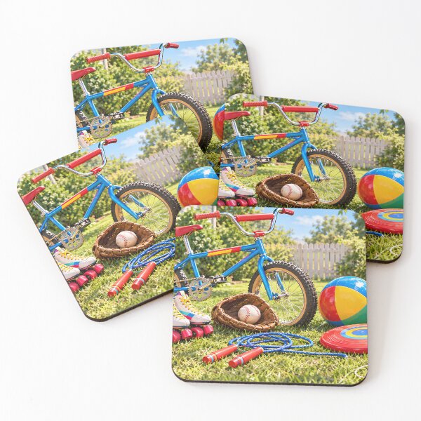 Item preview, Vintage Summer Backyard Sports and Toys Illustration designed and sold by Koalangel.